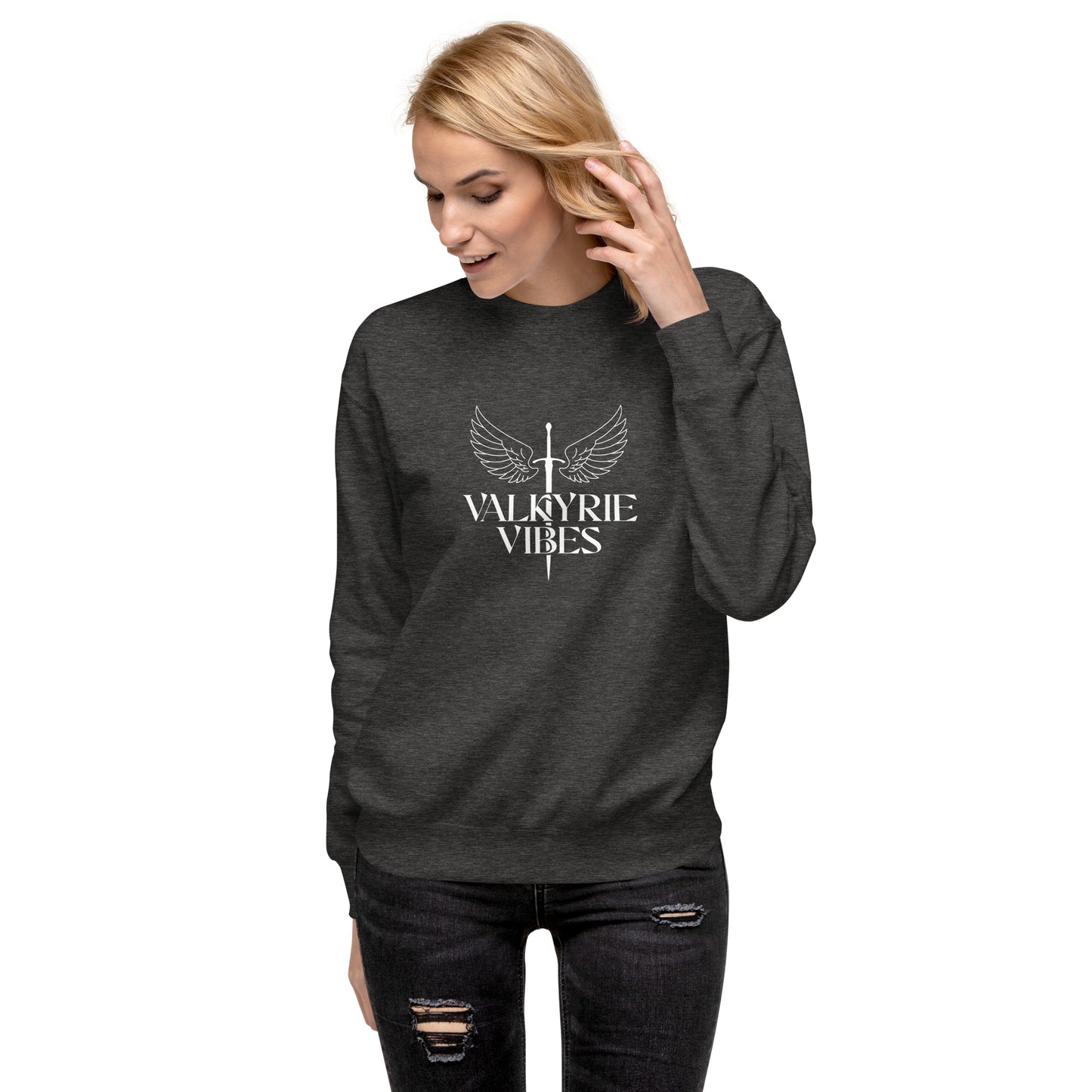 Valkyrie Vibes Unisex Crewneck Sweatshirt in Charcoal