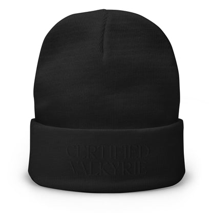 Certified Valkyrie Embroidered Knit Beanie