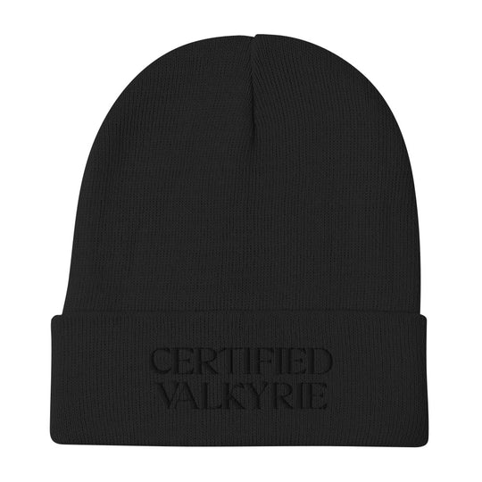 Certified Valkyrie Embroidered Knit Beanie